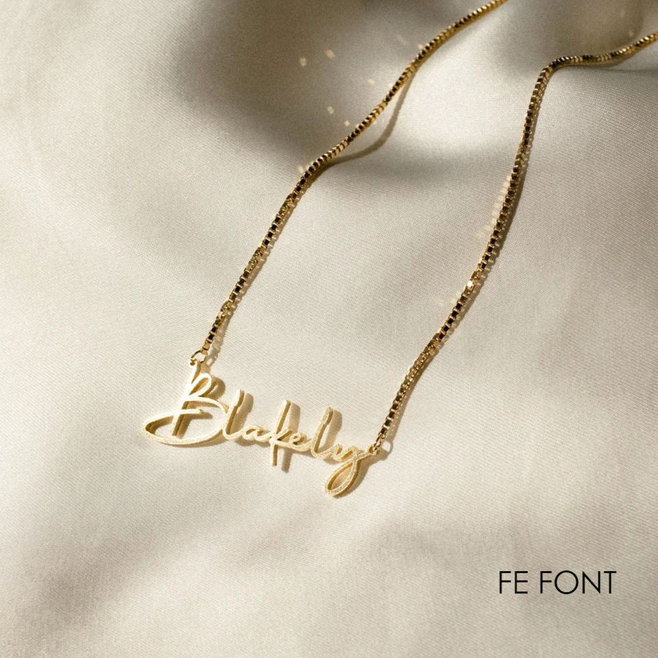 Personalized Custom Stainless Steel 14K Gold Plated Box Chain Name Adjustable Necklace for Women
