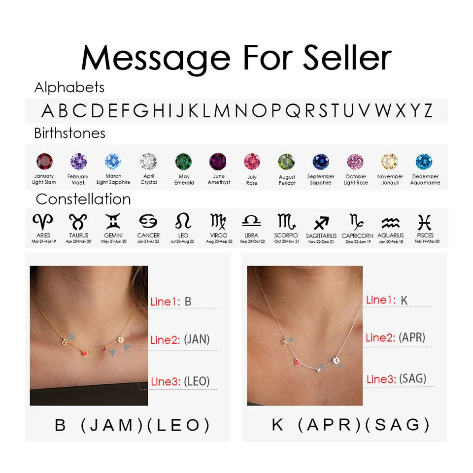 Personalized Jewelry Colorful Rhinestone Necklace Diy Letter Heat Charm Constellations Necklace for Women