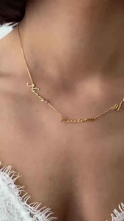 Custom Multiple Names Necklace for Women Personalized Family Name Stainless Steel Necklaces Gold Plated Jewelry