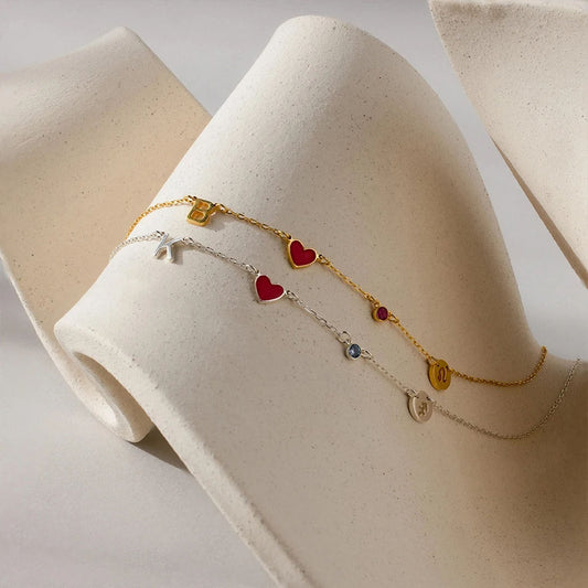 Personalized Jewelry Colorful Rhinestone Necklace Diy Letter Heat Charm Constellations Necklace for Women