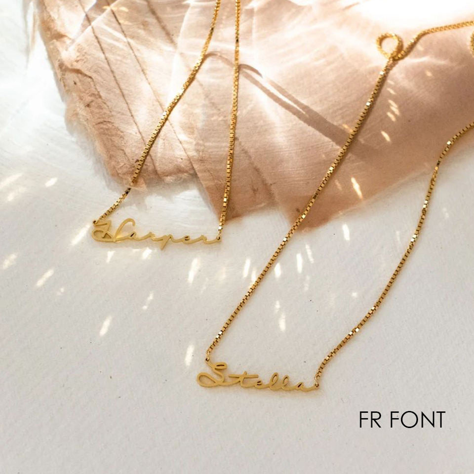 Personalized Custom Stainless Steel 14K Gold Plated Box Chain Name Adjustable Necklace for Women