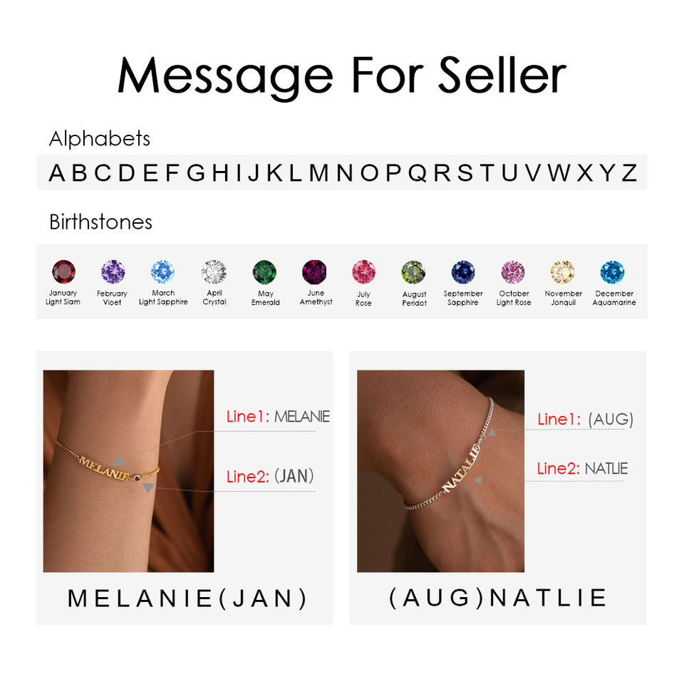 Women's Custom Name Birthstone Fashion Wrap Bracelet Stainless Steel DIY Personalized Jewelry