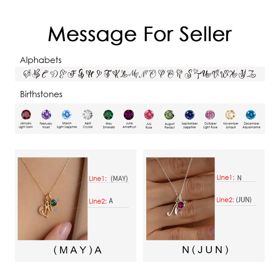 DIY Personalized Art Alphabet Birthstone Name Necklace Collar Chain Fashion Dropship Stainless Steel Jewelry Dropshipping