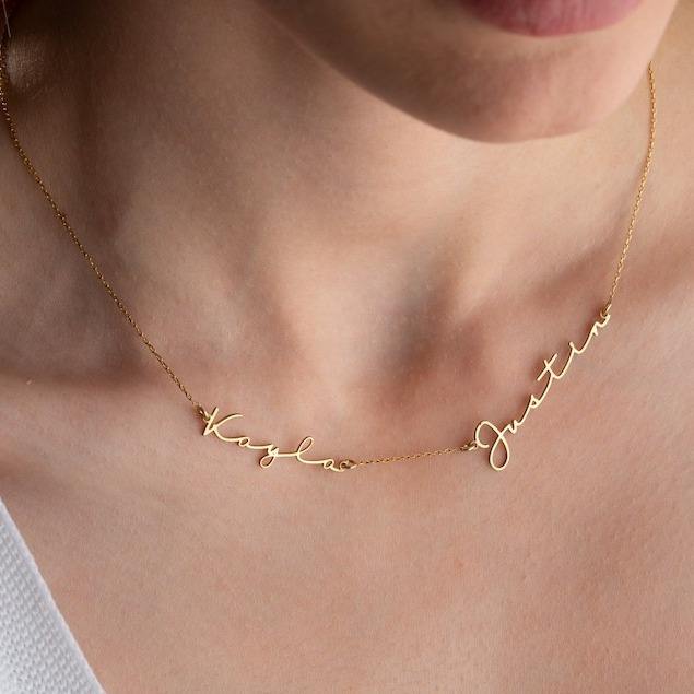 Custom Multiple Names Necklace for Women Personalized Family Name Stainless Steel Necklaces Gold Plated Jewelry