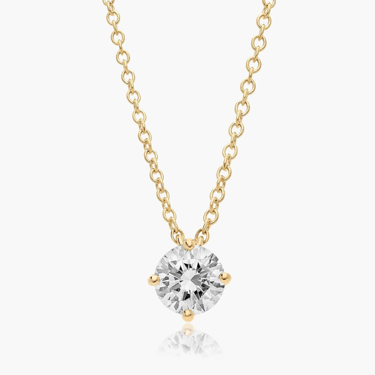 14K Yellow Gold Kite Set Solitaire Lab-Grown