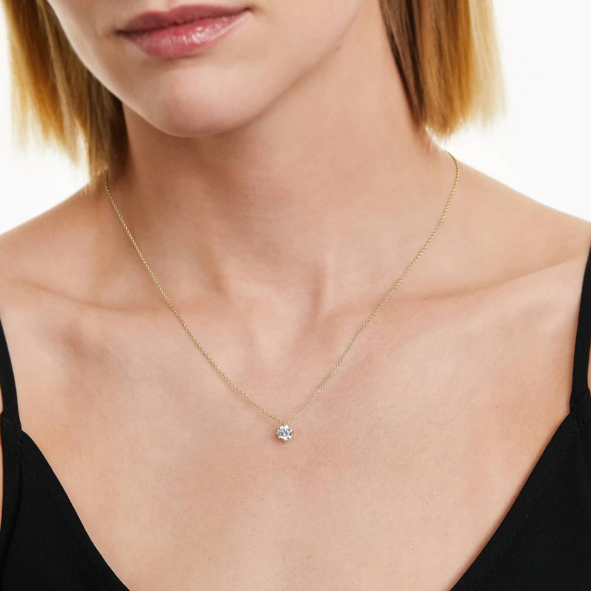 14K Yellow Gold Kite Set Solitaire Lab-Grown