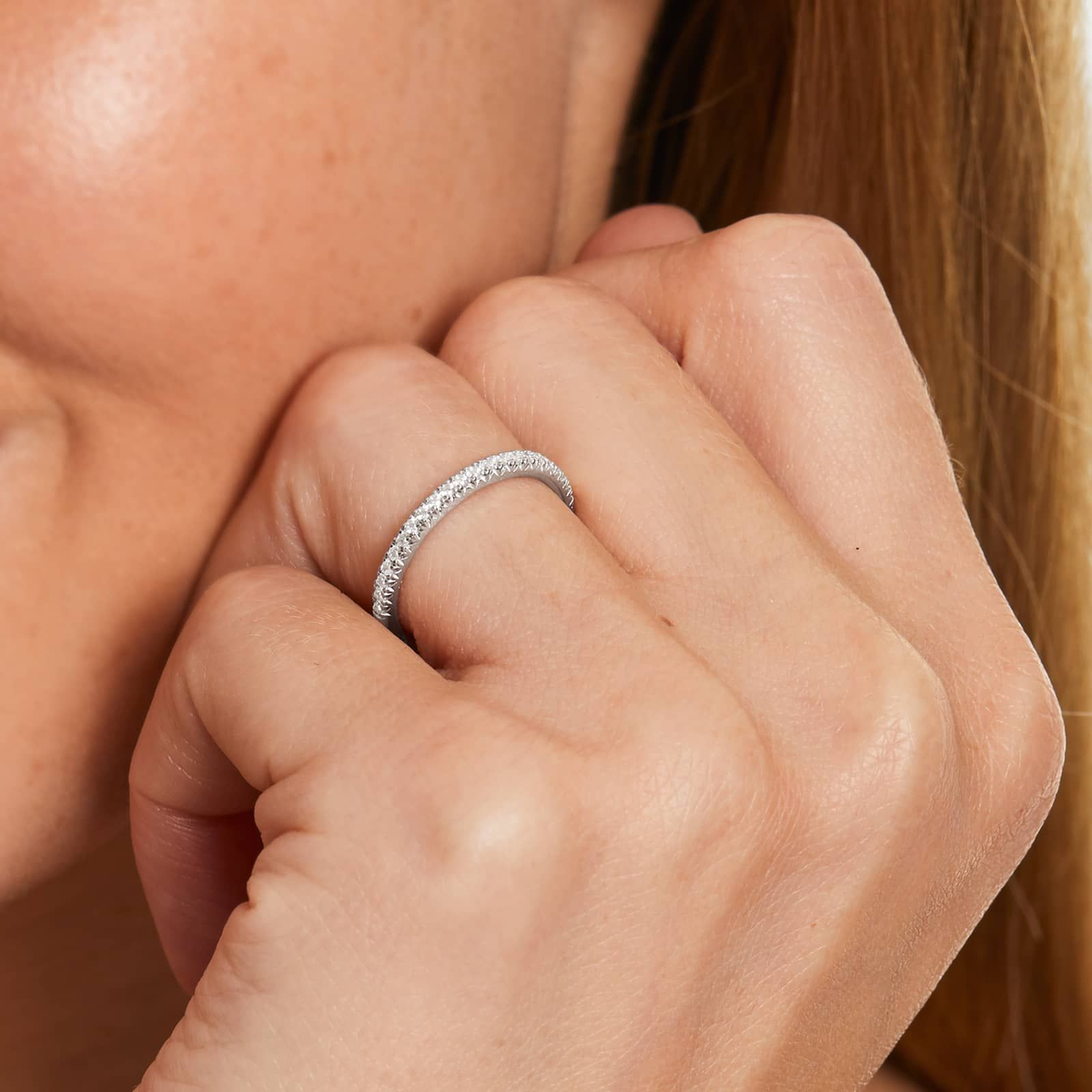 Diamond Wedding Ring In 14K White Gold