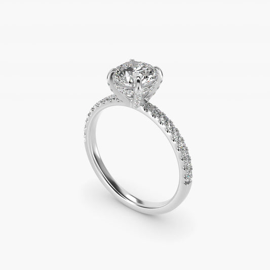 Crown Diamond Engagement Ring In Platinum